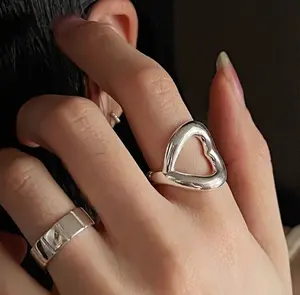 Valentine's Day Gift 925 Silver Sideways Love Ring jewelry unique design wholesale hermoso anillo