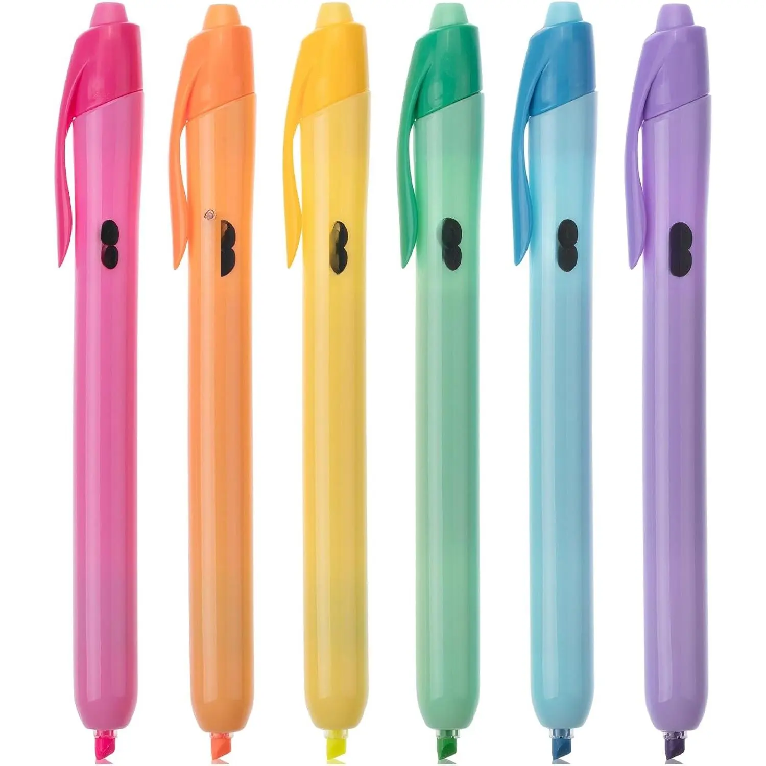 - Colorful Highlighters Set, 6 Pack, Assorted Colors, Retractable Colored  Markers