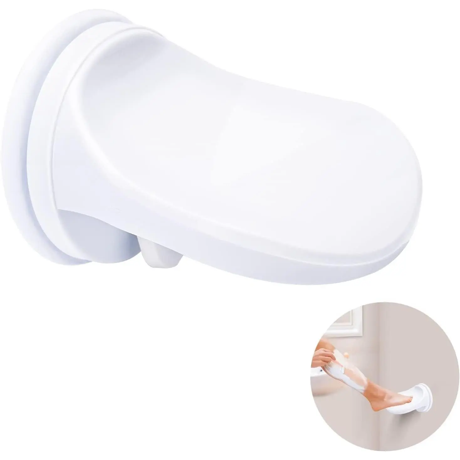 Shower Foot Rest & Seat - Adjustable Height Bathroom Stool with Powerful Suction Cups, for Effortless Feet Washing, Leg Shaving & Back Pain Relief, Elderly Friendly