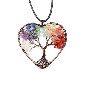 Handcrafted Wire-Wrapped Tree of Life Pendant Copper Charm Necklace