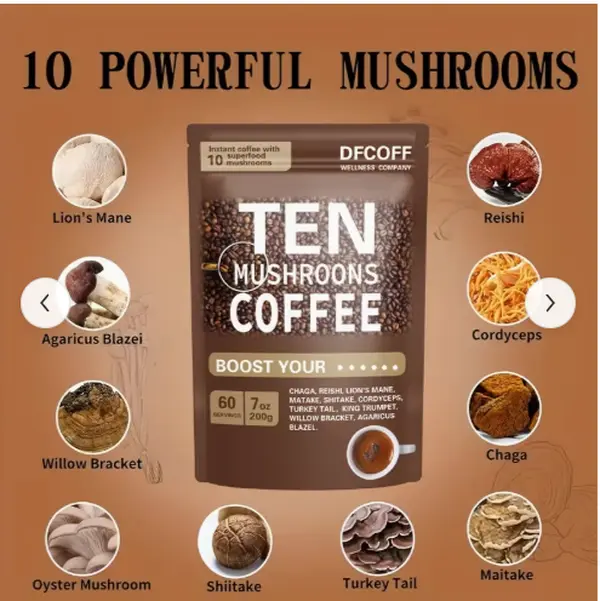 Mushroom Blend Coffee - 1 bag(contains 200g) | Lions Mane, Turkey Tail, Reishi,