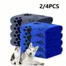 2/4pcs Pet Bath Towels Supplies, Animal Print Design Paws, Quick-Dry Soft Absorbent Clean No Shedding, Suitable for Cats Dogs and Other Pets