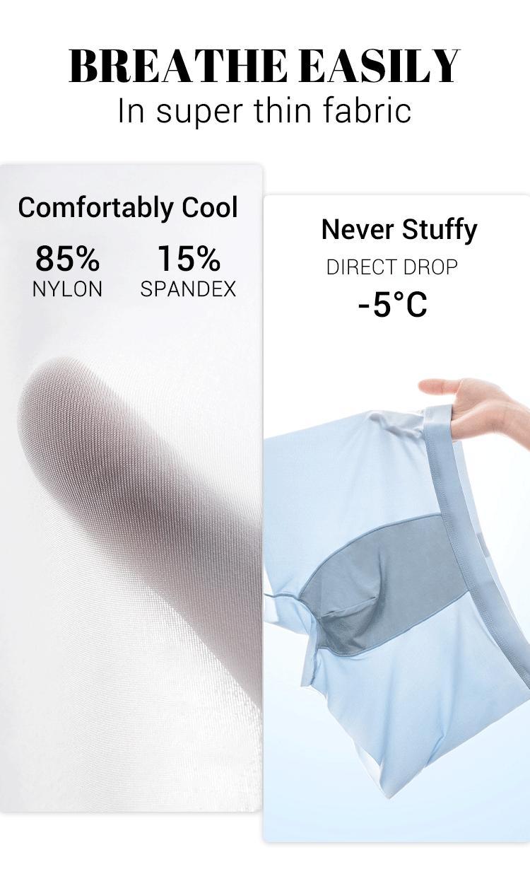 4-Pack Men's Ice Silk Boxer Briefs – Ultra Thin Cooling Breathable Underwear, Soft Stretch Comfortable Boxers for Everyday Wear,clothes for back to school,first day of school outfits