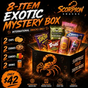 Scorpion Snacks 8-Item Exotic Box bundle | International Snacks, Candy, Cookies & Drinks