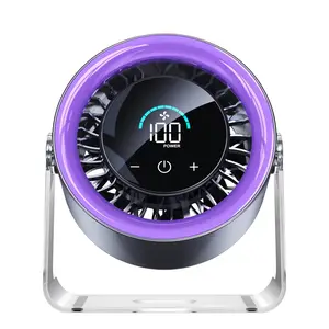 Desktop Fan Turbo Table Fan Travel Vacation Essentials for Office 100-Speed Digital Display Low Noise Rechargeable Battery Dual Adjustment Modes Quiet Cooling Quiet Desk Fan Portable