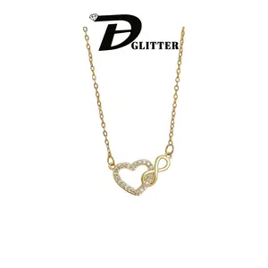 Dainty Heart Infinity Necklace  Gold Plated Aesthetic Jewelry for Women, Minimalist Daily Wear Chain, Perfect Birthday Anniversary Gift for Her, Trendy Sparkly Pendant, Elegant Accessories for Girls.