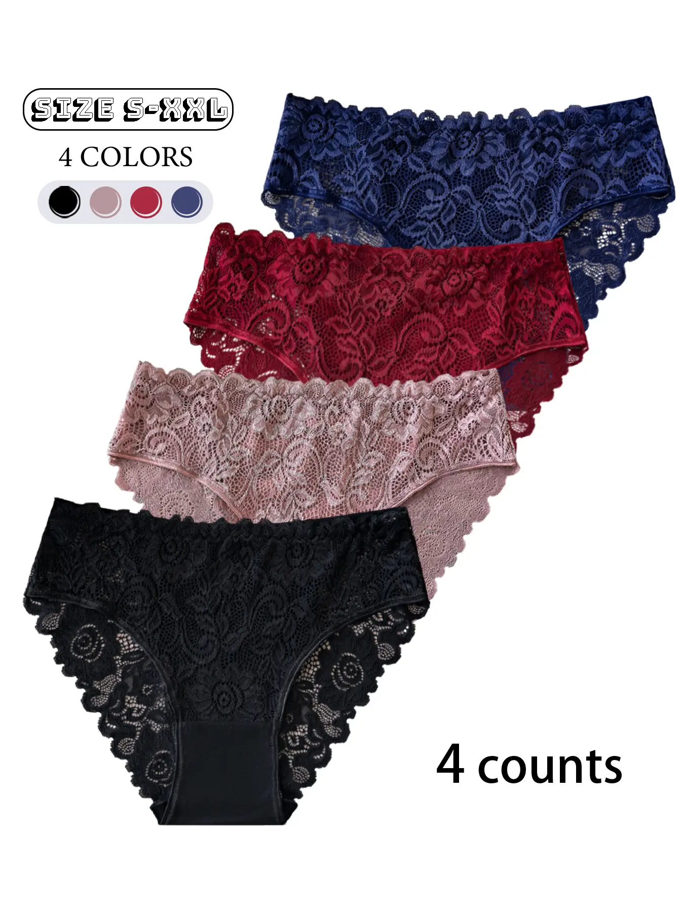 Women's Seamless Invisible Panties Underwear, Smooth Fabric, Enhances Hip and Thigh Lines, Visual Invisibility, Invisible Panty Lines, Fit, Comfortable, Elegant, Chic, 4 Pack Essential