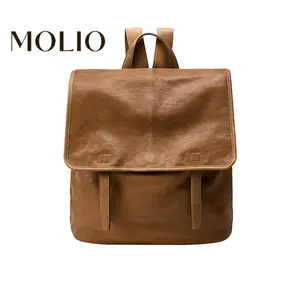 2026 Large Capacity Water Proof PU Leather Unisex Vertical Backpack for Commute, Business, Travel, and Laptop Use