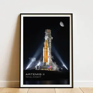Artemis II Poster - NASA Orion Spacecraft Wall Art - Moon Mission Print - Space Lover Gift