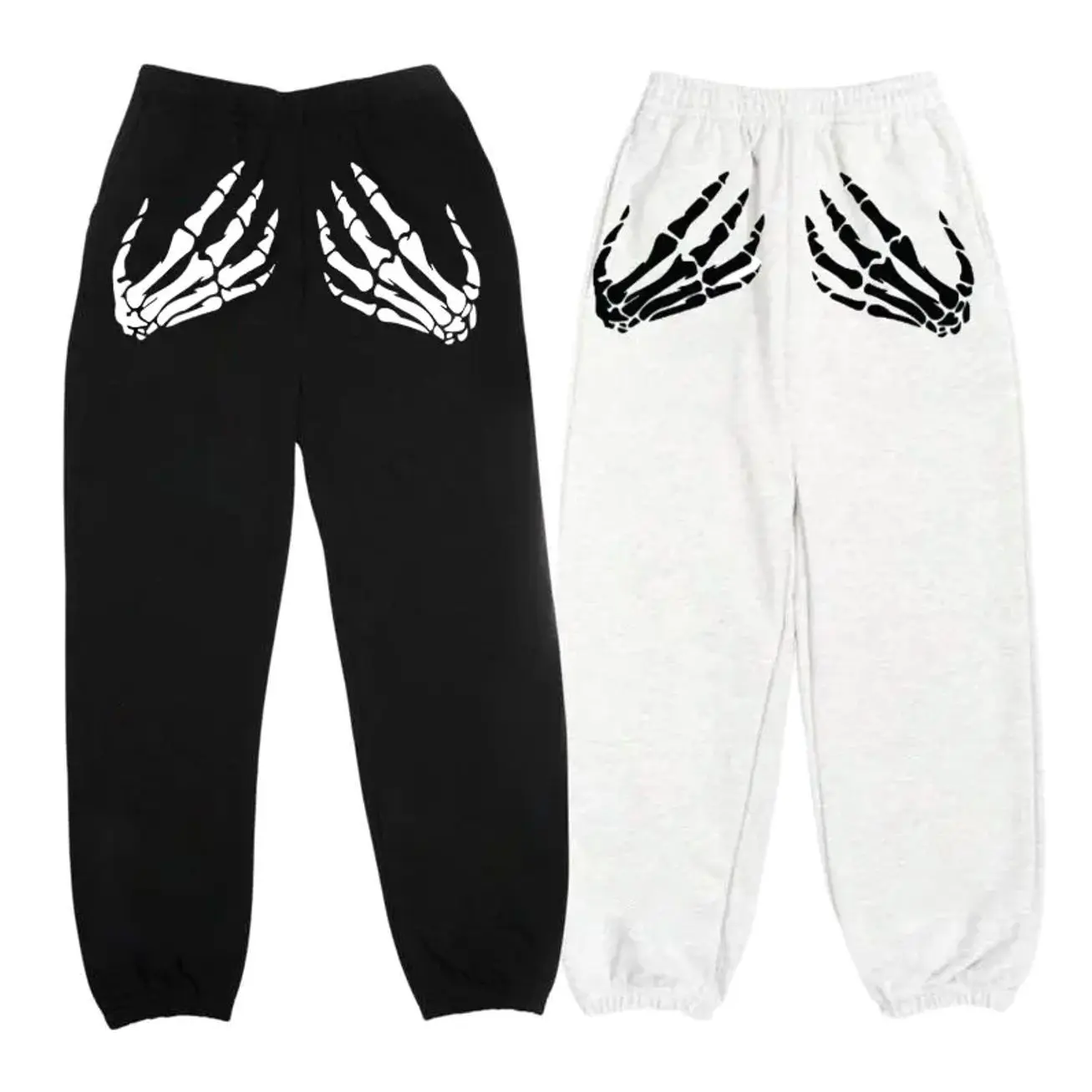 Skeleton Hands Sweatpants, Unisex Streetwear Joggers, Edgy Loungewear, Soft Goth Aesthetic Pants, Gift for Him & Her, skeleton joggers, goth sweatpants, unisex skeleton pants