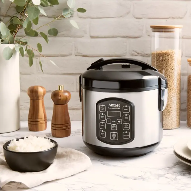 Aroma Professional 8-Cup (Cooked) / 2Qt. Rice & Grain Multicooker, Stainless Steel, New, ARC-954SBD