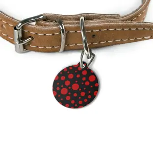 Chic Pet Tag with Dots | Custom Dog Cat ID Tag, Pet Accessories, Stylish Pet Tag, Unique Pet Gift, Pet Identification Tag