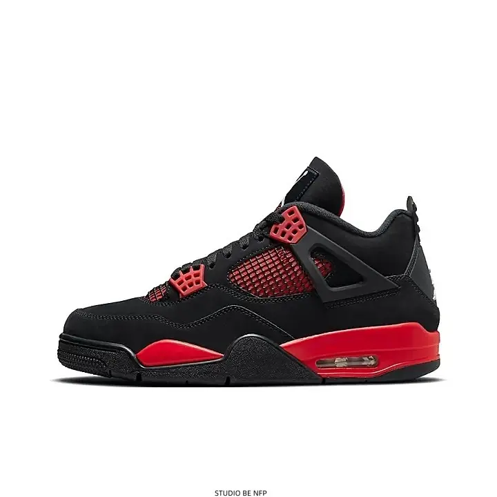 Fashion Mid‑Top Street Sneakers, Classic Black‑Red Color‑Block Design, Lightweight Comfort Construction, Breathable Mesh, Shock‑Absorbing Midsole, Durable Non‑Slip Outsole, Versatile Trendy Footwear for Street Outfits and Daily Activities
