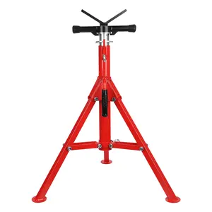 V Head Pipe Jack Stand, 28''-52'' Adjustable Folding Pipe Stand, 2500 Lb Load Capacity, Steel Jack Stands for Automotive, Welding, and Construction Projects