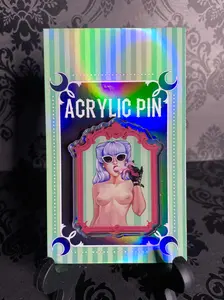 'Eat Your Makeup' 2.5" acrylic pin