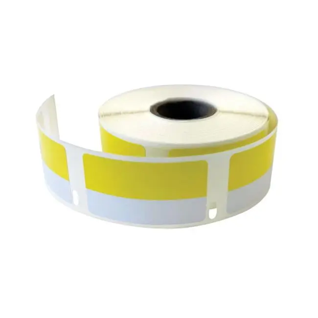 Centurion 9137316 Self-Adhesive Rectangular Bin Tag Labels - 1-1/8x2 In Yellow Stickers for Bin Labeling, Office Workers, Office Stationery Supplies
