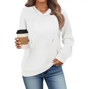 ONLYSHE Womens Hoodie Sweatshirt Lightweight Cozy Waffle Knit Pullover Top with Kangaroo Pockets