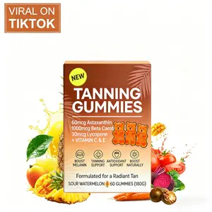 Tanning Gummies - Long-Lasting Lock Color ｜Daily Tanning Gummies Natural Beauty｜Tanning Gummy For Women VC + VE Double Antioxidant｜Tanning Gummy Strengthen The Skin Antioxidant Barrier 60p