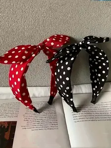Retro Vintage Bow-Knot Rabbit Ears Bunny Ears Headbands for Women, Non-Fabric Nodding Headbands, Hair Bows Headbands, Cute, Stylish, Fashionable and Versatile Hair Accessories for Daily Wear