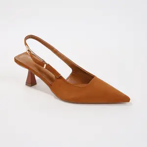 Cassandra Slingback Heels with Suede Finish