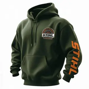 Retro Heavy Duty Style Stihl Hoodie, Built For The Job Chainsaw Collection, Repairman's Workwear, Logo On Arm, Shirts for Men, Perfect Gift for Dad, Outdoors Menswear Pullover