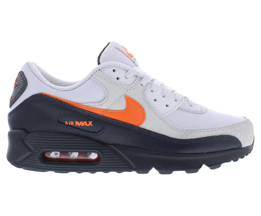 Nike Air Max 90 Unisex Shoes, Color: Vast Grey/Safety Orange