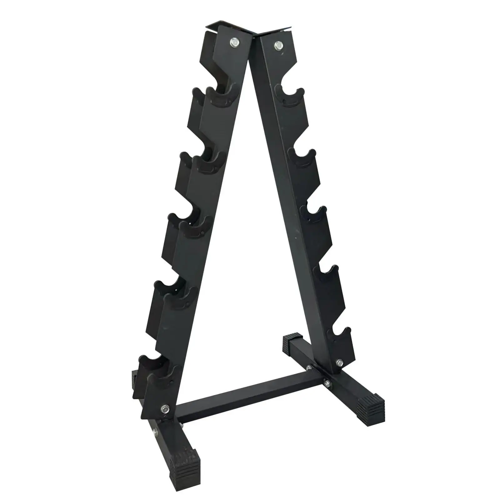 5-Tier A-Frame Dumbbell Rack, 480-lb Capacity, Carbon Steel, Space-Saving Vertical Storage for Home Gym, Black