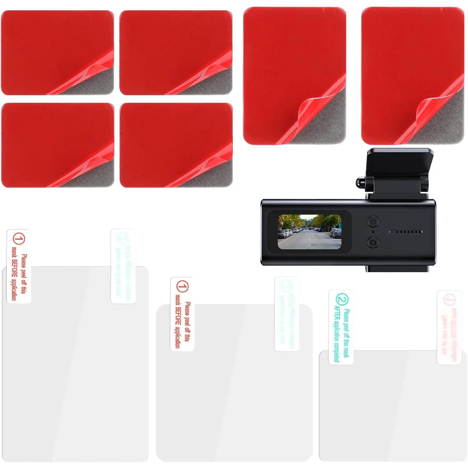 3 count Electrostatic Sticker Mounting Dash Cam 6 count Double-Sided Sticker for Windshield Dashcam  Windshield Electrostatic Film Reusable Weatherproof Electrostatic Stickers