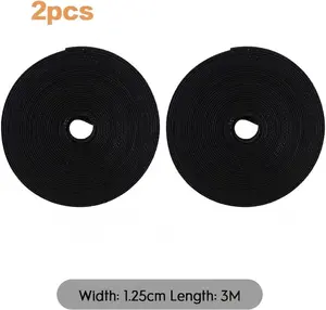 Velcro Cable Management Straps (2 Rolls) - Reusable Cord Organizer Ties for Desk, Home Office & PC Wire Management - Adjustable & Cut-to-Length Nylon Fastener Wraps