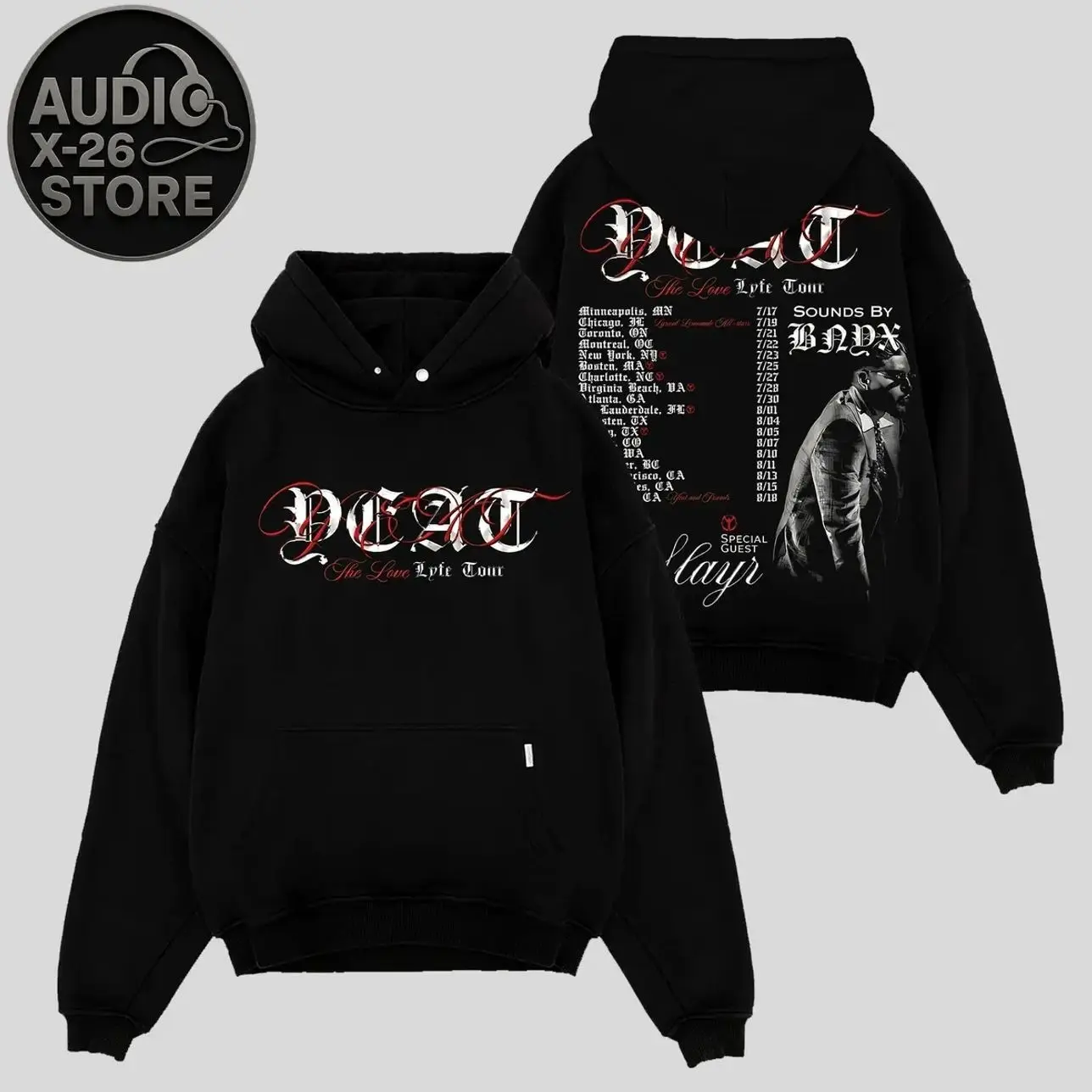 Yeat - The LOVE/LYFE Tour Graphic For YEAT Fans High-Quality Cotton Hoodie T-Shirt, ADL (A Dangerous Lyfe / A Dangerous Love) Graphic Hoodie Tee, A Dangerous Lyfe Album Merch Streetwear Graphic Shirt, Gift for YEAT Fans B5V