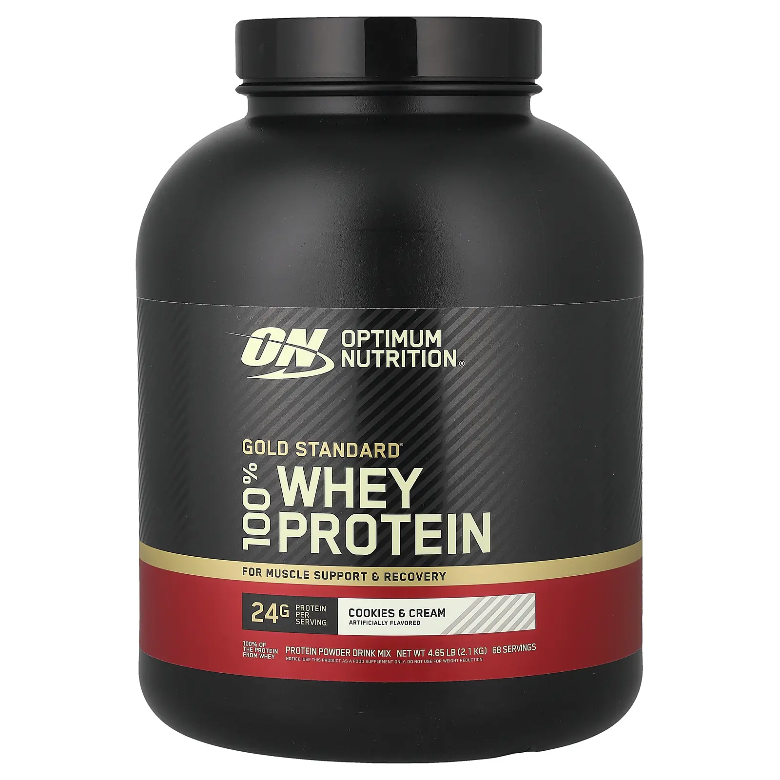 Optimum Nutrition Gold Standard® 100% Whey Protein, Cookies & Cream, 4.65 lb (2.1 kg)