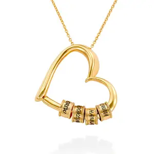 Love beaded necklace European and American simple personality style heart-shaped women's necklace pendant