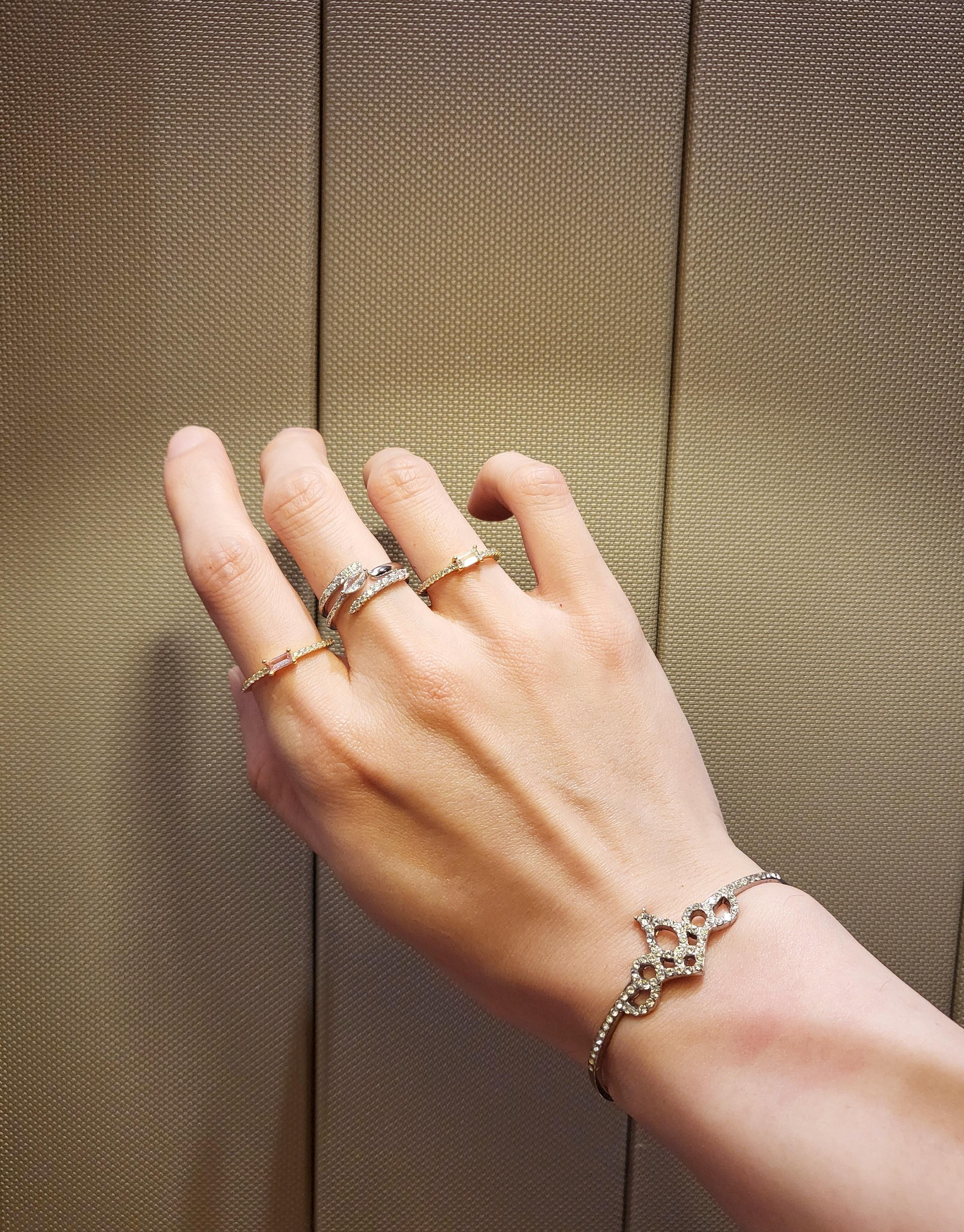 18K gold plated, 925 Silver Zircon Ring , Delicate Design, Minimalist Style, Adjustable