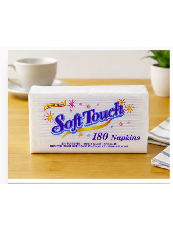 Soft Touch Table White Paper Napkins,Disposable All Occasions, 3 Packs of 180 Napkins (540 Count)