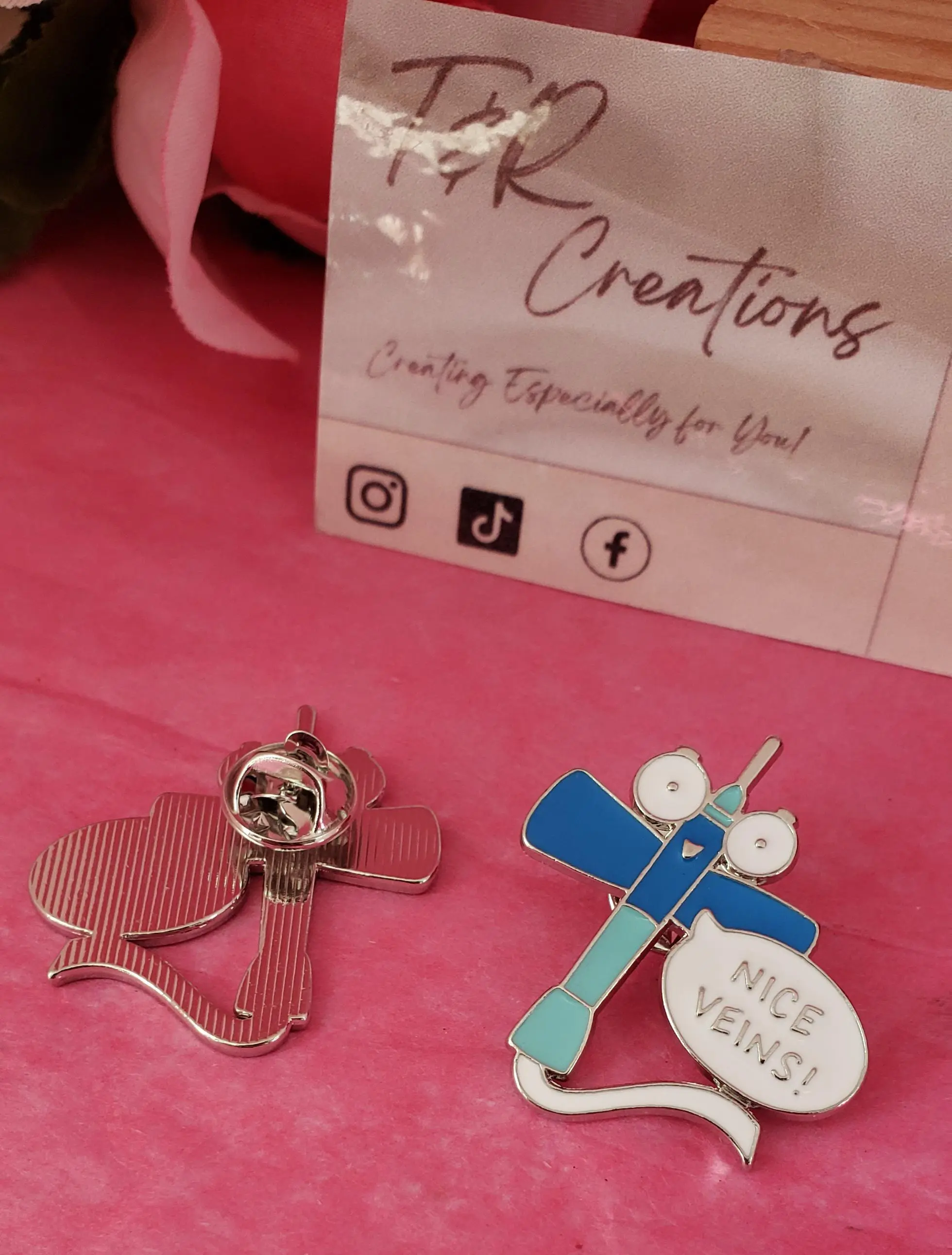 Nice Veins Enamel Pin: Funny Nurse Pin