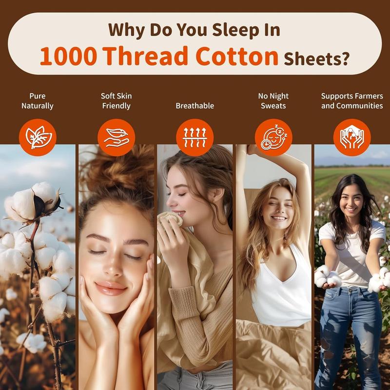 1000 Thread Count Egyptian Cotton King Sheets. LBRO2M King Sheets.