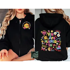 You Are Allowed To Zip Hoodie Black or Sport Grey