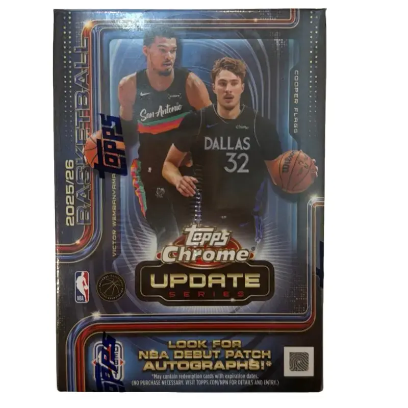 2026 Tops Chrome Update Series NBA Blaster Box - Look for NBA Debut Patch Autographs, Basketball Red-White-Blue Refractors, and Case Hits Like Paradox & Glass Canvas