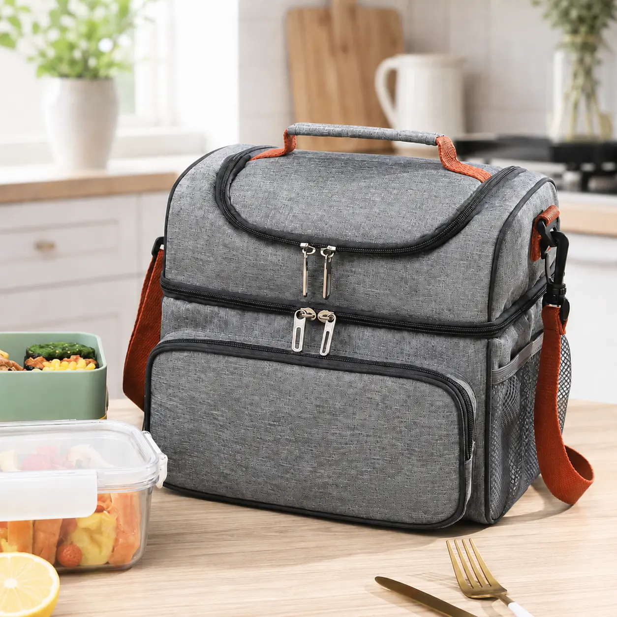 Insulated Cooler Lunch Bag - Temperature-Retaining, Hygienic, High-Quality for Work, School Meal Carry