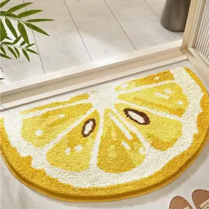 Lemon Fruit Bath Mats Cute Bathroom Rugs 17.7" x 31.5" Absorbent Soft Microfibre Dry Fast for Kids Room Bathroom - Thick