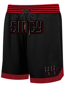 men's letter & figure embroidery drawstring waist shorts, casual fashion breathable hollow out straight leg shorts for daily wear, men's bottoms for all seasons, menswear, athletic, clothing, activewear