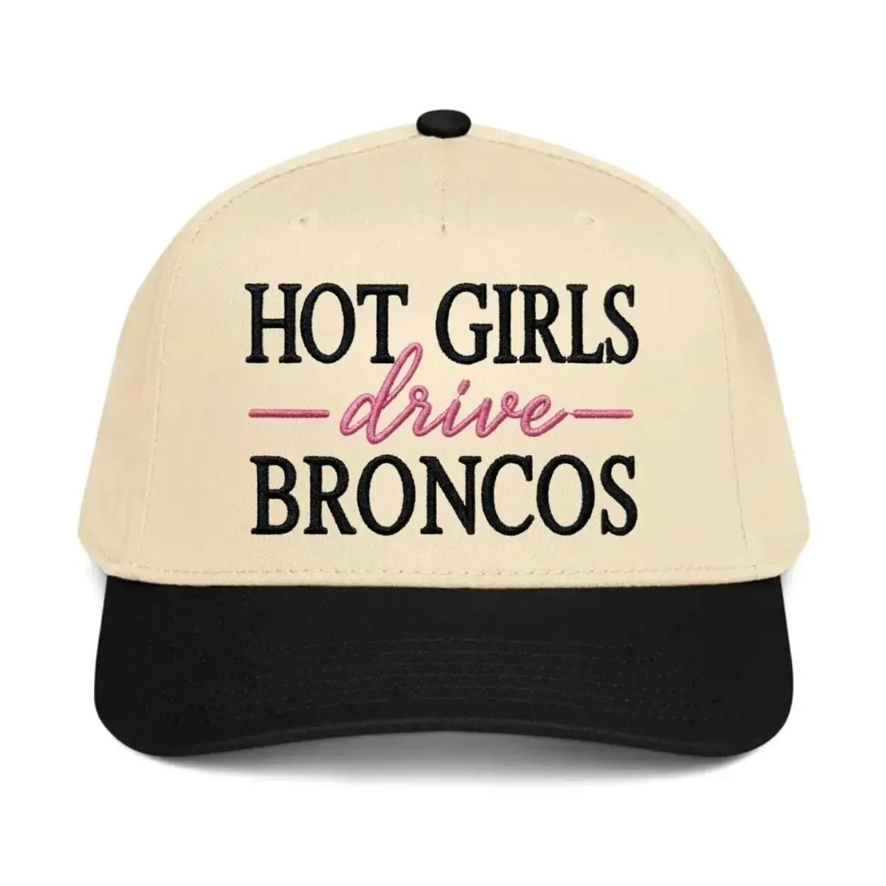 Hot Girls Drive Broncos Embroidered Hat, Funny Bronco Lover Baseball Cap