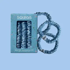 SQUIGS Mini Silk Scrunchies (3 pack) For All Hair Types