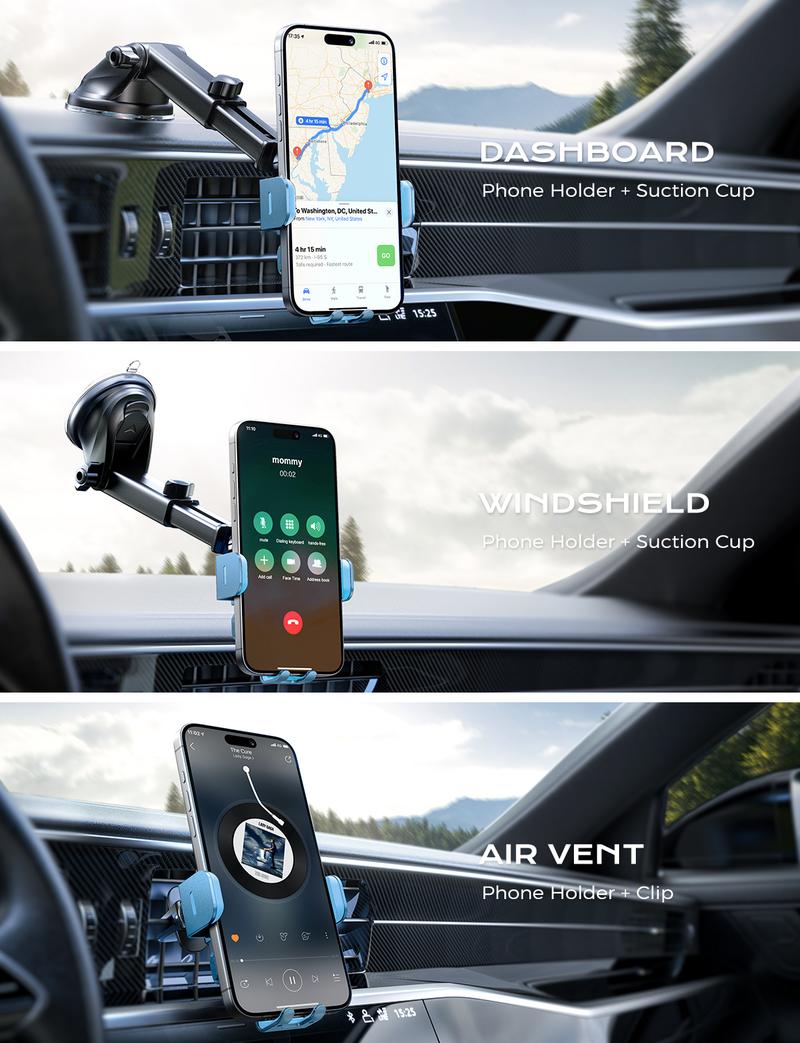 CHGeek Wireless Car Charger, 15W Fast Charging Auto-Clamping Car Adapter Cellphone Mount Phone Holder