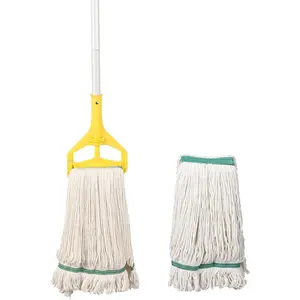 Loop-End String Mop, Heavy Duty Commercial Industrial Mop with Extra Mop  , 59 inch Handle for Floor Cleaning