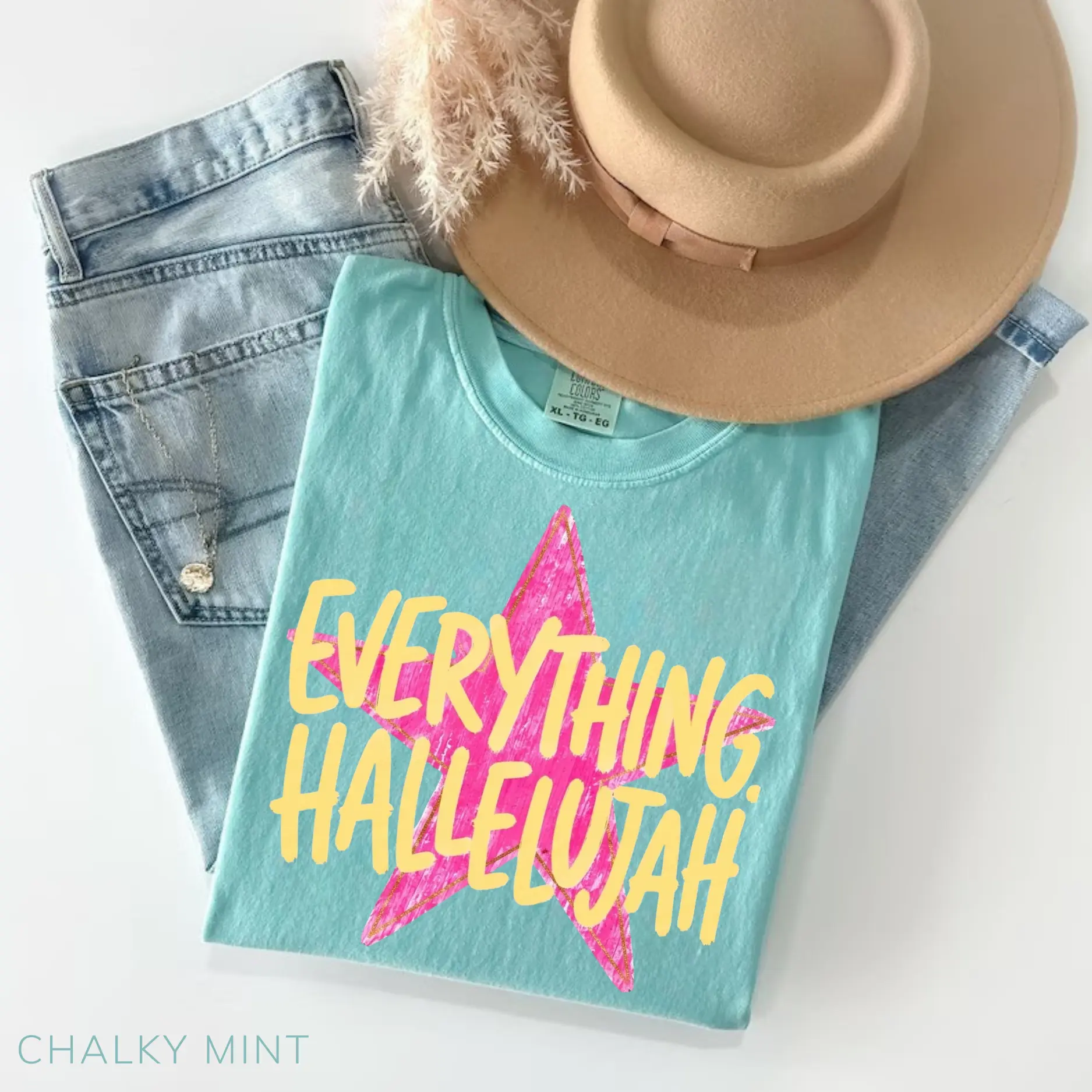 Everything Hallelujah Shirt Comfort Colors T-Shirt, Trendy Christian Summer Graphic Tee, Jesus Faith Top