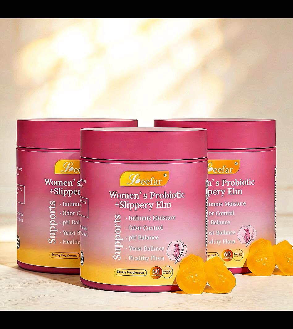 Her Juicy All‑in‑One Probiotic Gummies – Slippery Elm, Prebiotics & Lactobacillus for Women’s pH Balance & Dryness Comfort – Hawaiian Pineapple 60 Count