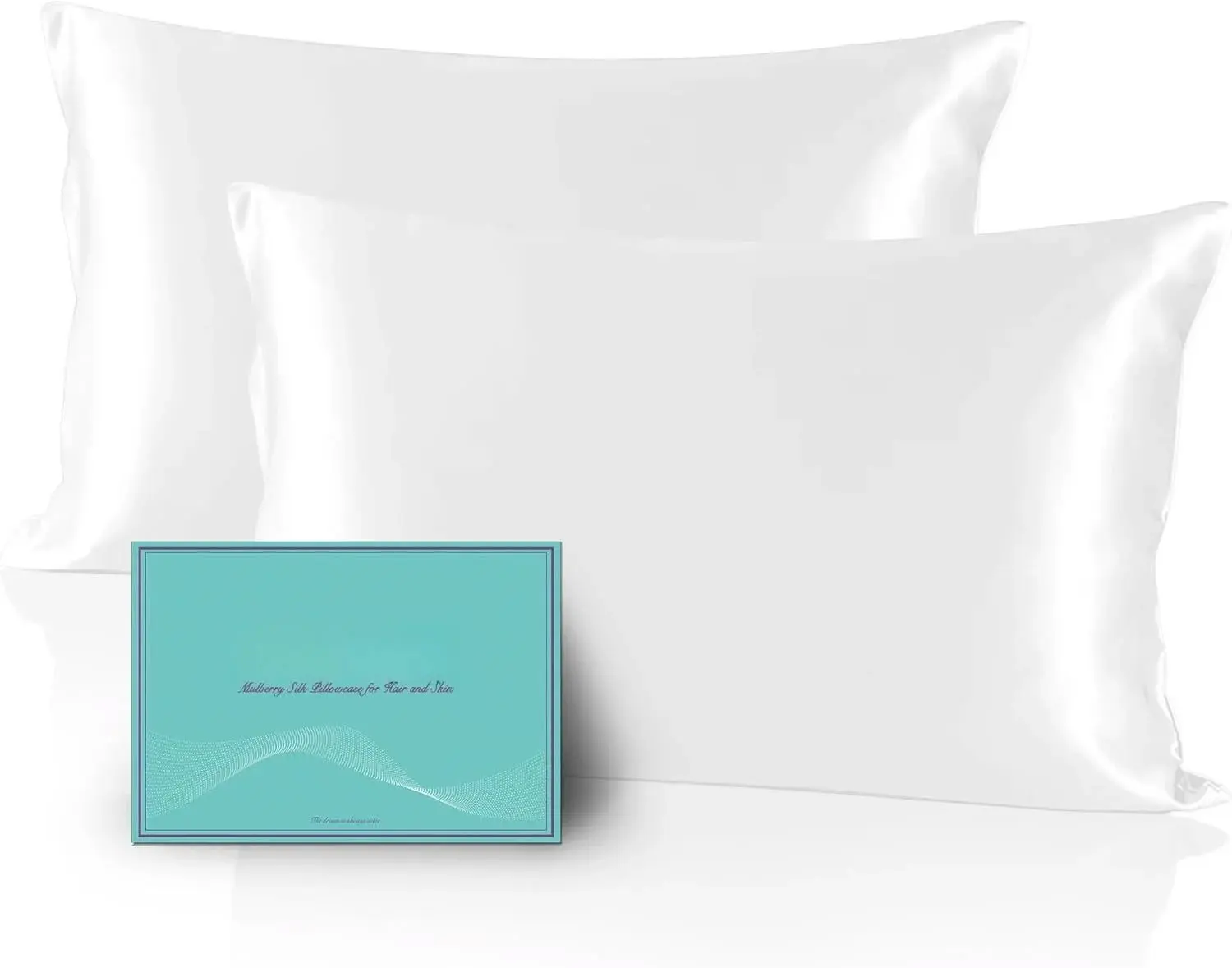 Mulberry Silk Pillow Cases Set , Both Sides Real Silk Pillowcase for Hair  Pillowcase Organic Silk Pillowcase  with Hidden Zipper