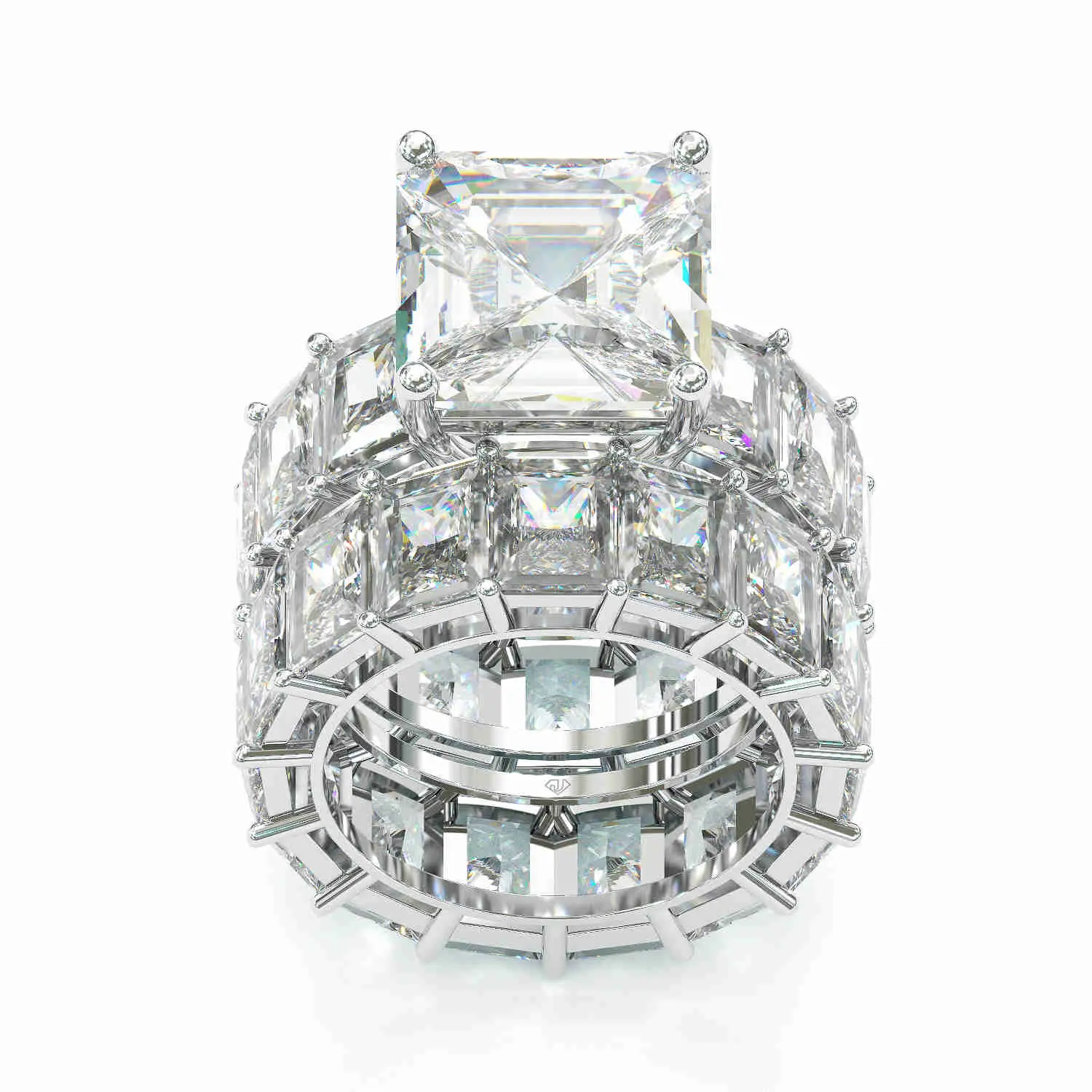 Jorrio 3CT Handmade Lab-Cut Diamond Princess-Cut Wedding & Bridal Set, Fashion Engagement Rings (118), Lab Diamond Cut Rings