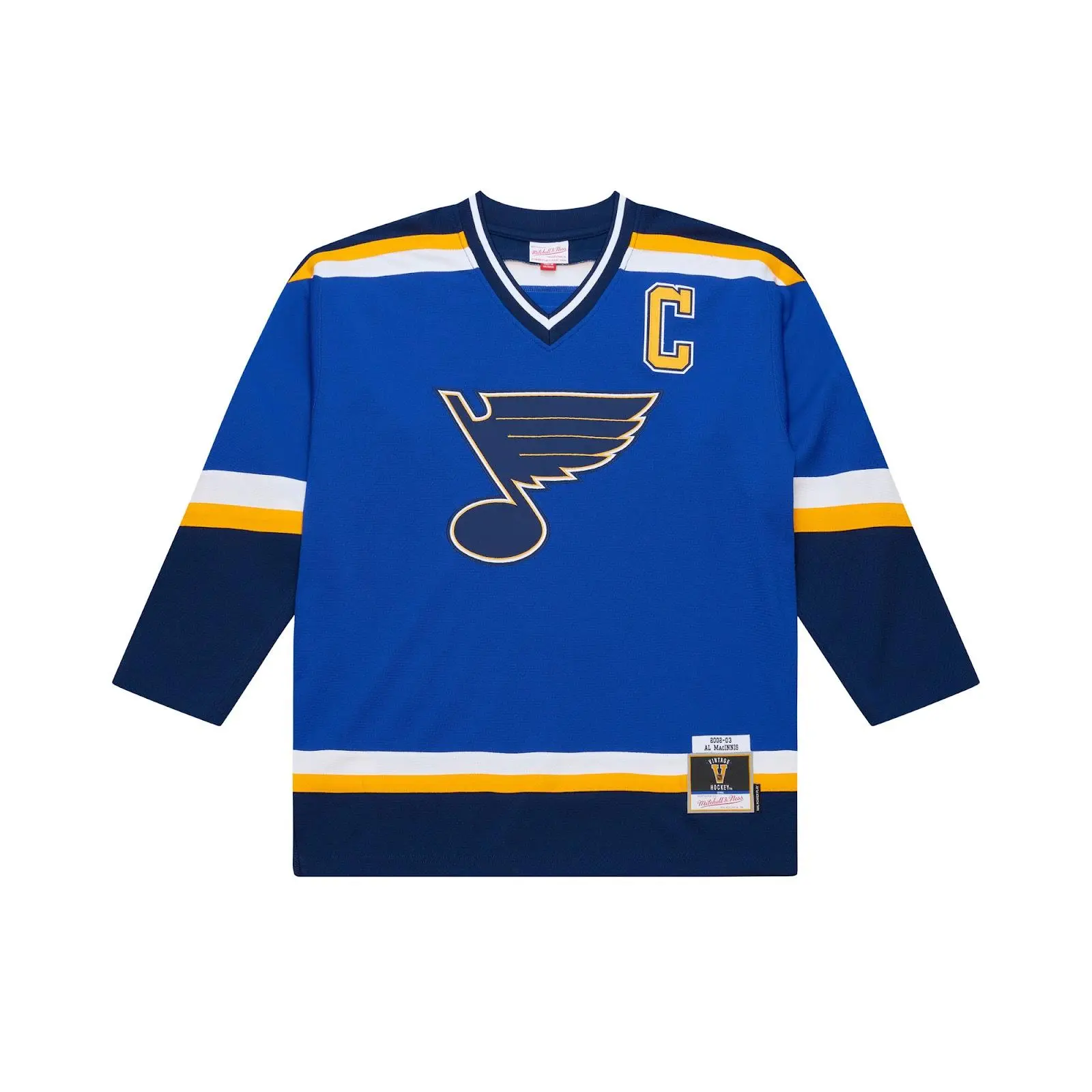 Al Macinnis St. Louis Blues 2002-03 Blue Power Play Jersey NHL Throwback Hockey Fan Gear Mitchell & Ness